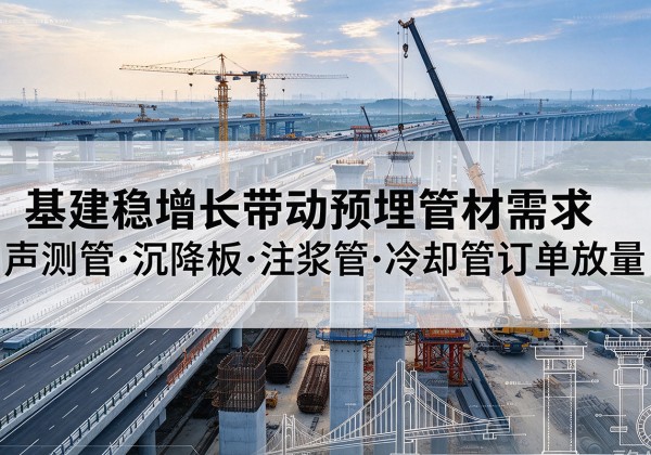 东平基建稳增长带动预埋监测管材需求，声测管、沉降板、注浆管订单持续放量